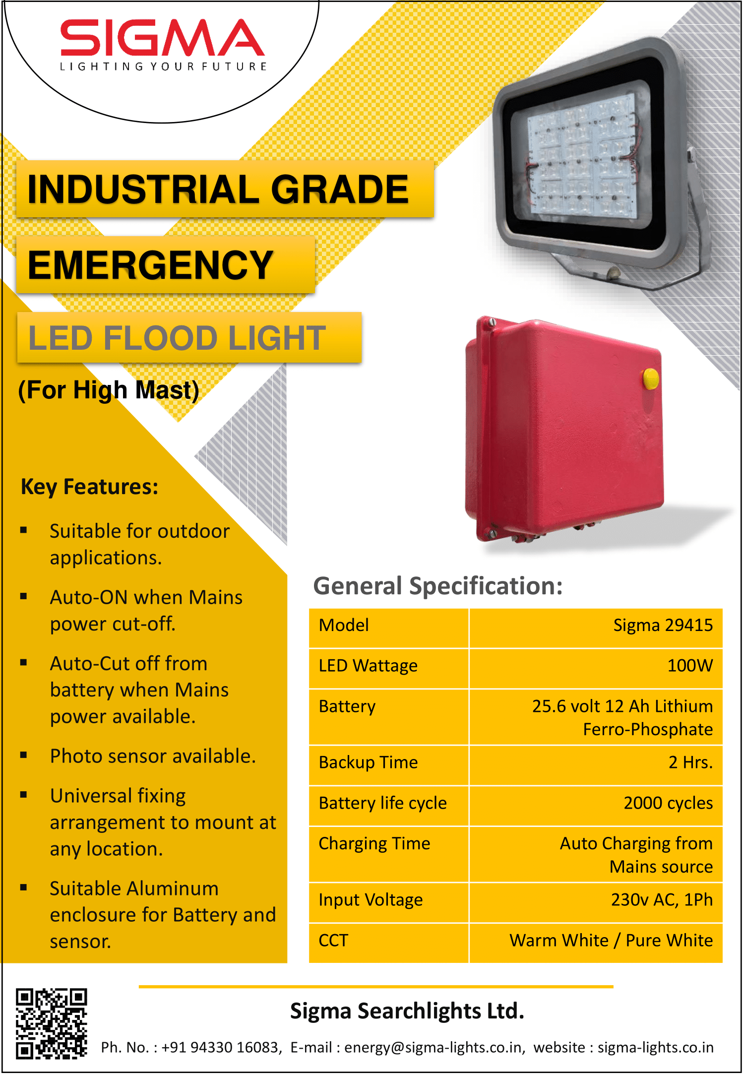 Industrial Grade Emergency Flood Light